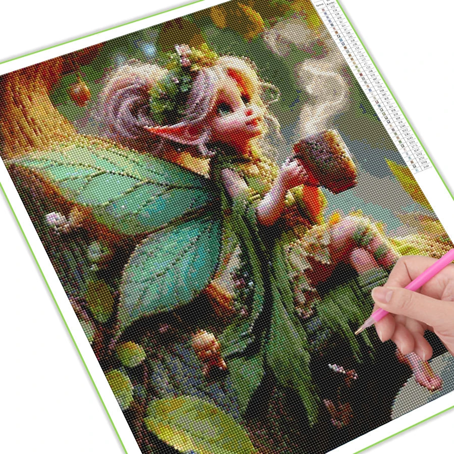 DIY Cartoon Elves Diamond Painting Kit - Full Rhinestone Mosaic Art - The Cool Collective AU