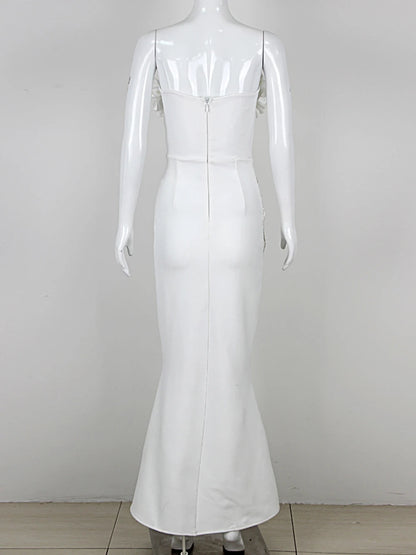 Flower chain strapless long evening dress - The Cool Collective AU