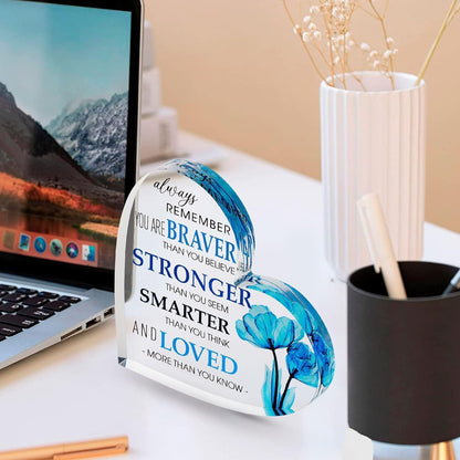 Inspirational Blue Flower Heart - Perfect Gift for Desk or Farewell - The Cool Collective AU