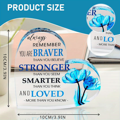 Inspirational Blue Flower Heart - Perfect Gift for Desk or Farewell - The Cool Collective AU