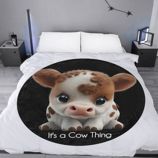 It's a Cow Thing Circular Ultra-Soft Micro Fleece Blanket 60" - The Cool Collective AU
