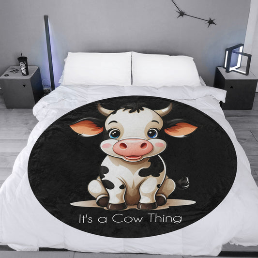 It's a Cow Thing Circular Ultra-Soft Micro Fleece Blanket 60" - The Cool Collective AU
