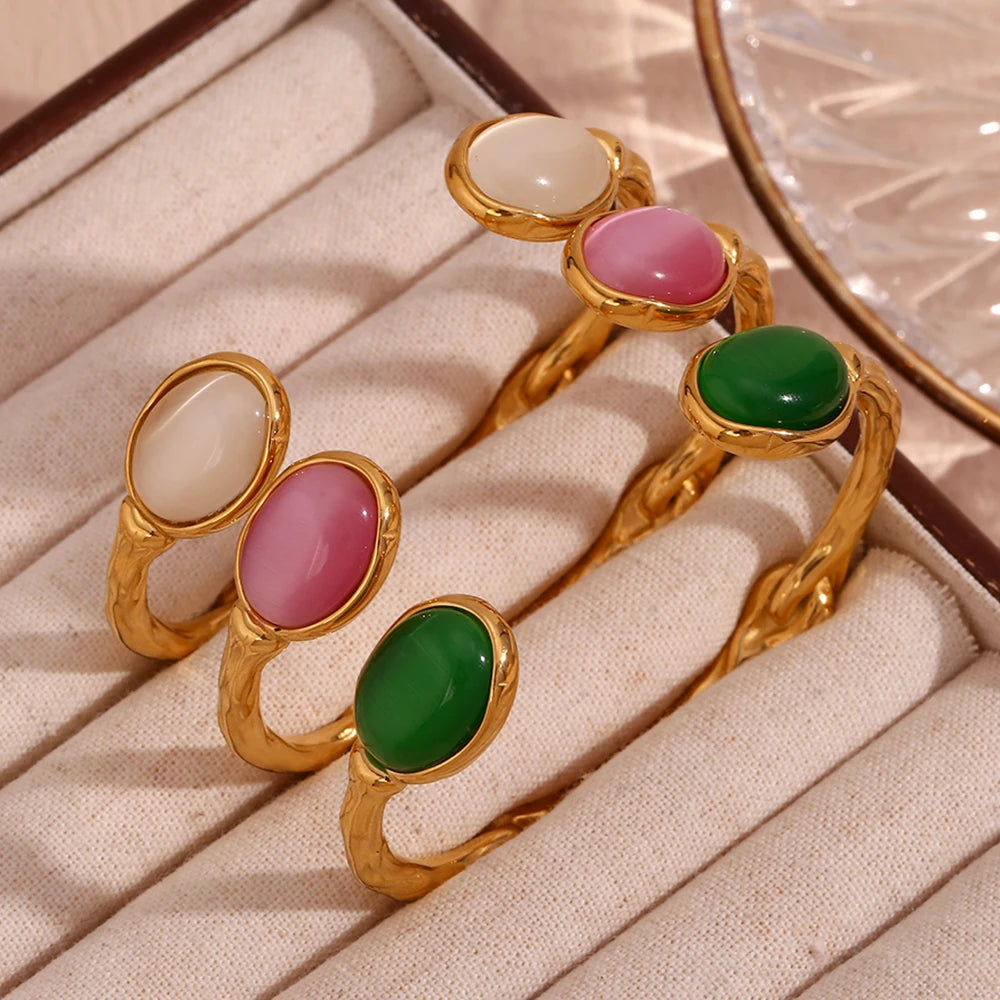 Natural Crystal Gold Toned Bangle - The Cool Collective AU