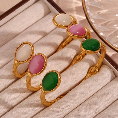 Natural Crystal Gold Toned Bangle - The Cool Collective AU