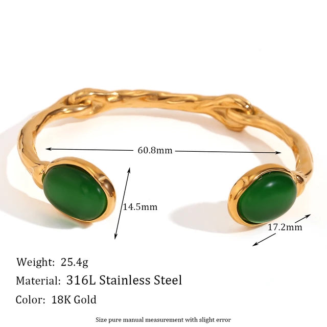 Natural Crystal Gold Toned Bangle - The Cool Collective AU
