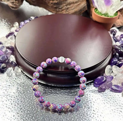 Natural Stone Bracelet with Marine Sedimentary Stone & Moonstone -Positivity, Energy Balancing - The Cool Collective AU