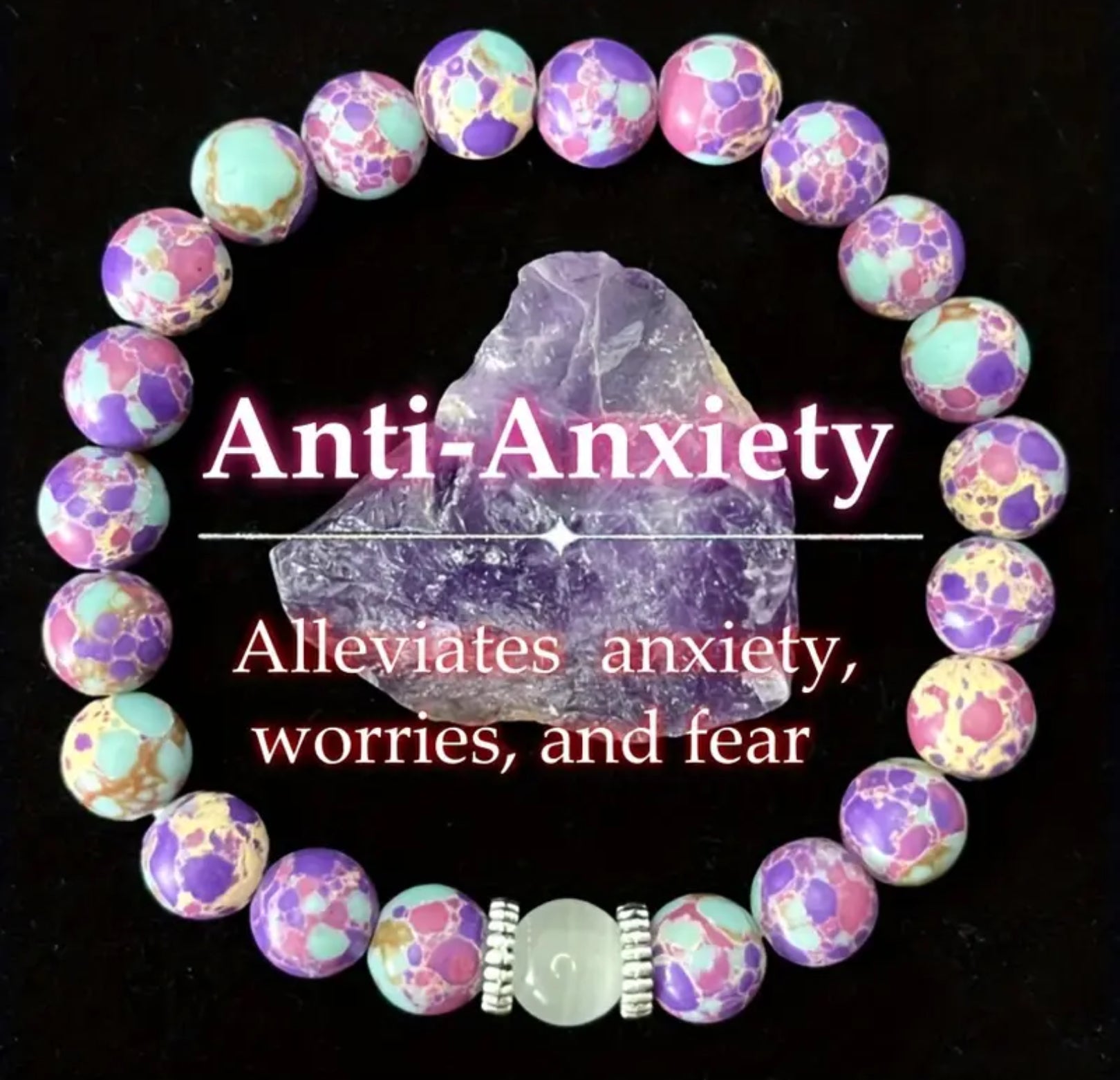 Natural Stone Bracelet with Marine Sedimentary Stone & Moonstone -Positivity, Energy Balancing - The Cool Collective AU