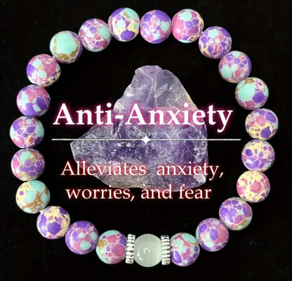 Natural Stone Bracelet with Marine Sedimentary Stone & Moonstone -Positivity, Energy Balancing - The Cool Collective AU