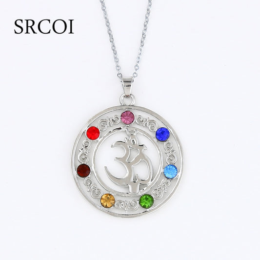Reiki Chakra Pendant Necklace - 7 Crystal Beads & Healing Quartz - The Cool Collective AU