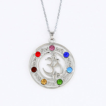 Reiki Chakra Pendant Necklace - 7 Crystal Beads & Healing Quartz - The Cool Collective AU