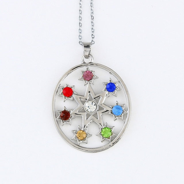 Reiki Chakra Pendant Necklace - 7 Crystal Beads & Healing Quartz - The Cool Collective AU