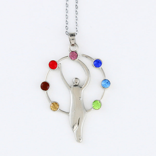 Reiki Chakra Pendant Necklace - 7 Crystal Beads & Healing Quartz - The Cool Collective AU