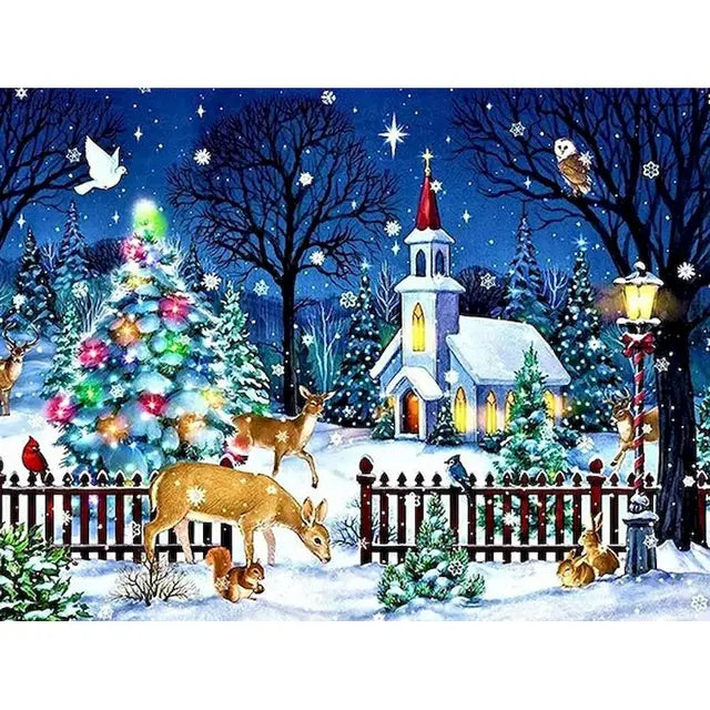 Diamond Painting Christmas Scenery - Mosaic Art Kit for Adults - The Cool Collective AU