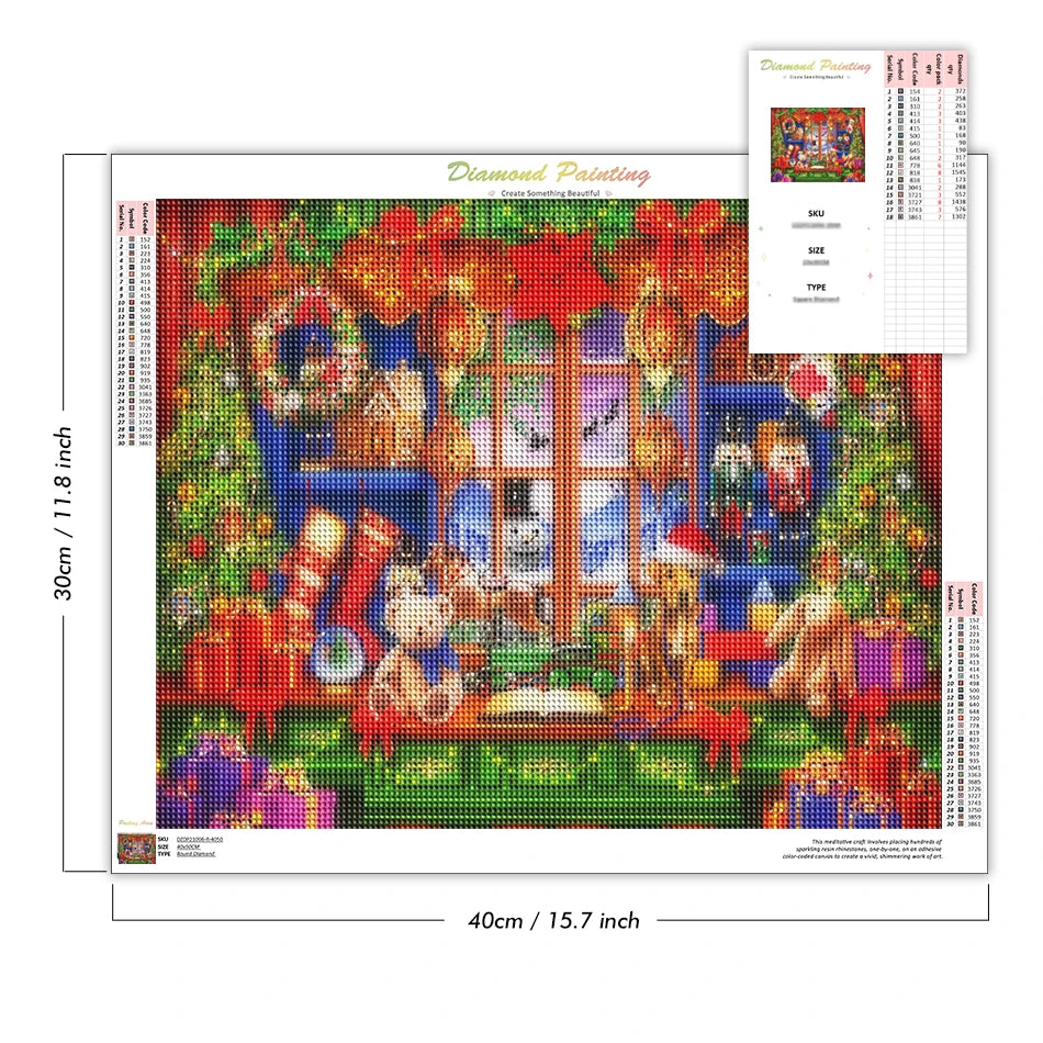 Diamond Painting Christmas Scenery - Mosaic Art Kit for Adults - The Cool Collective AU