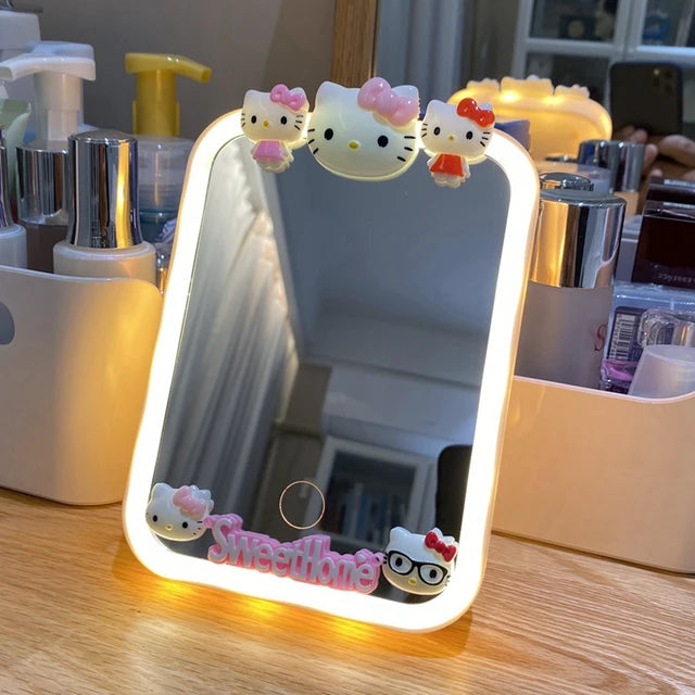 H e l l o  K i t t y LED Makeup Mirror – USB, Kawaii, Intelligent Light - The Cool Collective AU