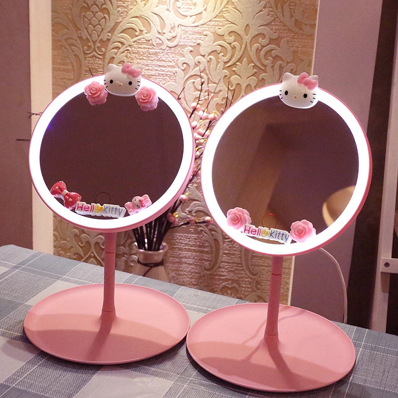 H e l l o  K i t t y LED Makeup Mirror – USB, Kawaii, Intelligent Light - The Cool Collective AU