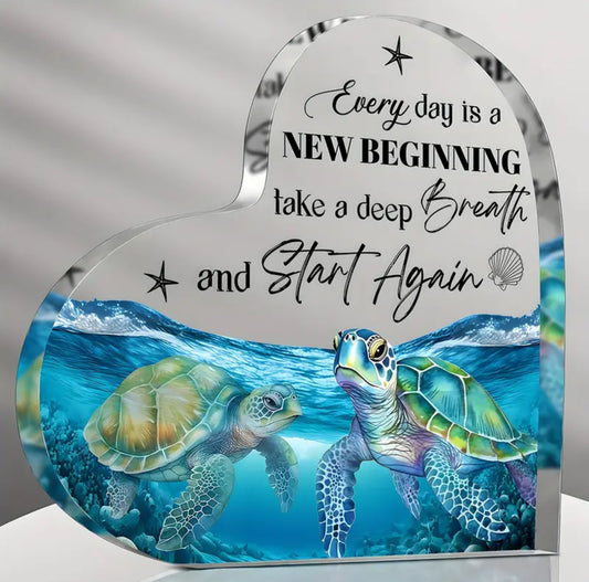 Sea Turtle Acrylic Decor – Vibrant Blue, Unique Gift Idea - The Cool Collective AU