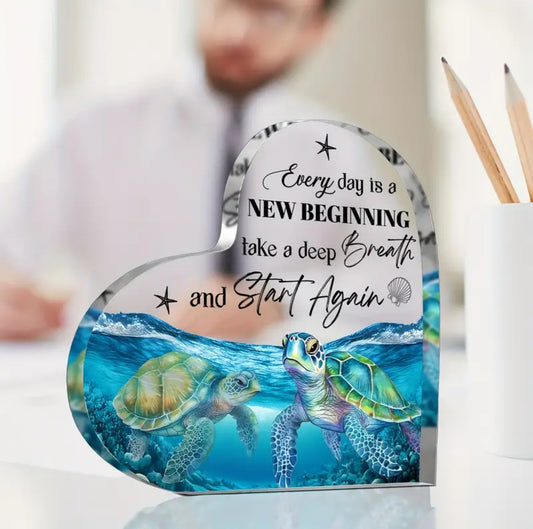 Sea Turtle Acrylic Decor – Vibrant Blue, Unique Gift Idea - The Cool Collective AU