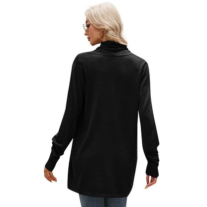 Women Mid-Length Sweater Jacket Temperament Loose Knitted Cardigan - Grey - Xl