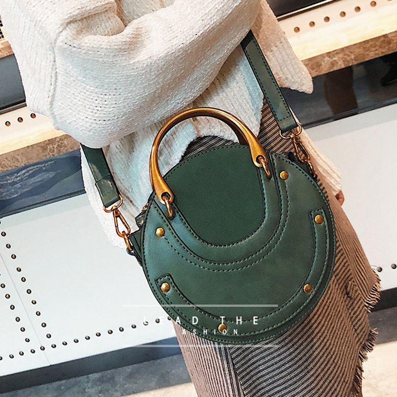 Retro Leather Mini Shoulder Bag for Women - Green