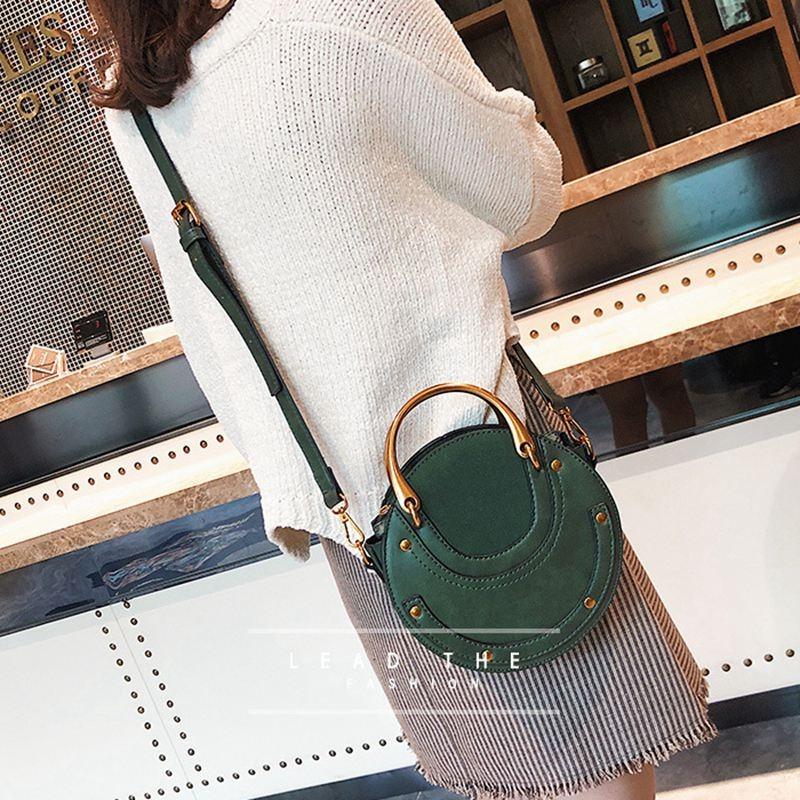 Retro Leather Mini Shoulder Bag for Women - Green