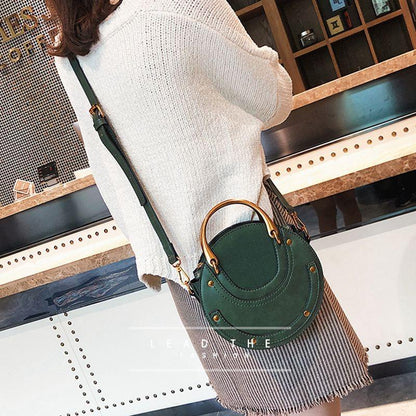 Retro Leather Mini Shoulder Bag for Women - Green
