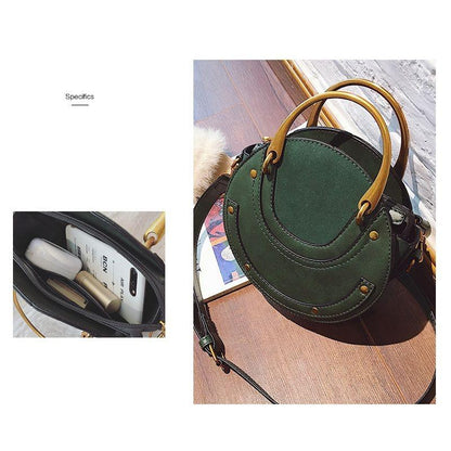 Retro Leather Mini Shoulder Bag for Women - Green