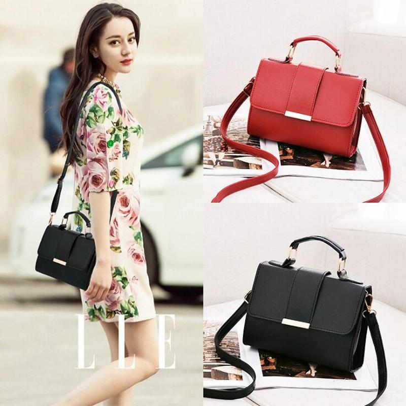 Women Small Leather Shoulder Bag - Flap Crossbody Messenger - Gray