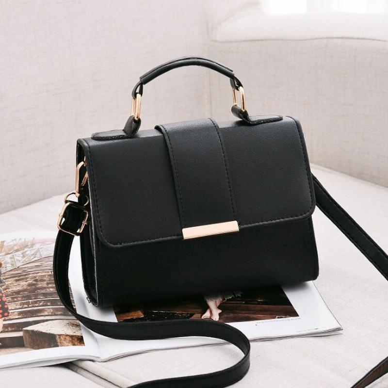 Women Small Leather Shoulder Bag - Flap Crossbody Messenger - Gray