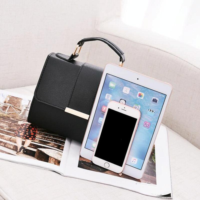 Women Small Leather Shoulder Bag - Flap Crossbody Messenger - Gray
