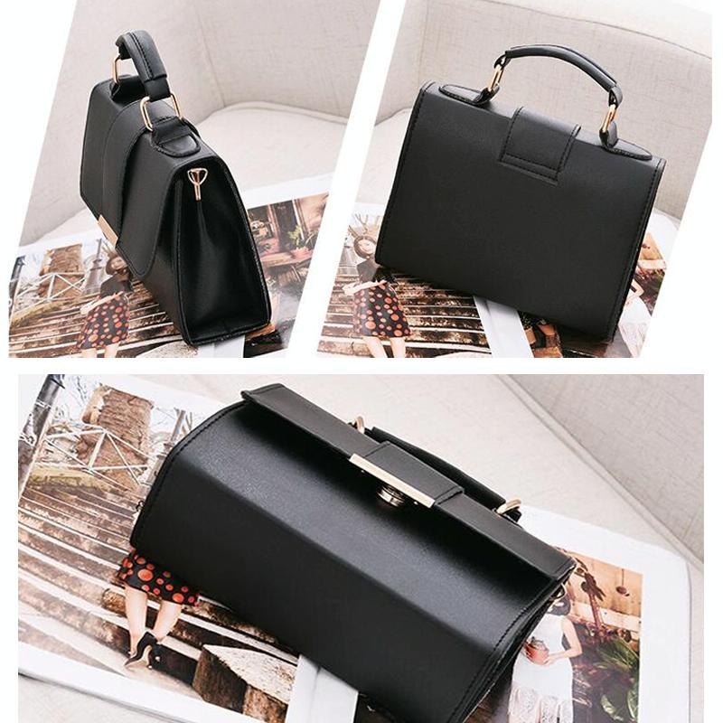 Women Small Leather Shoulder Bag - Flap Crossbody Messenger - Gray
