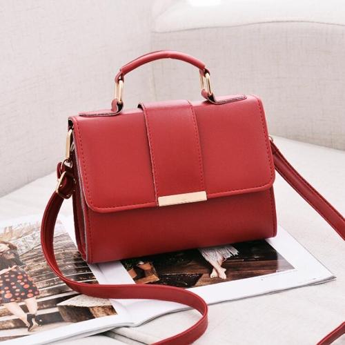 Women Small Leather Shoulder Bag - Flap Crossbody Messenger - Gray