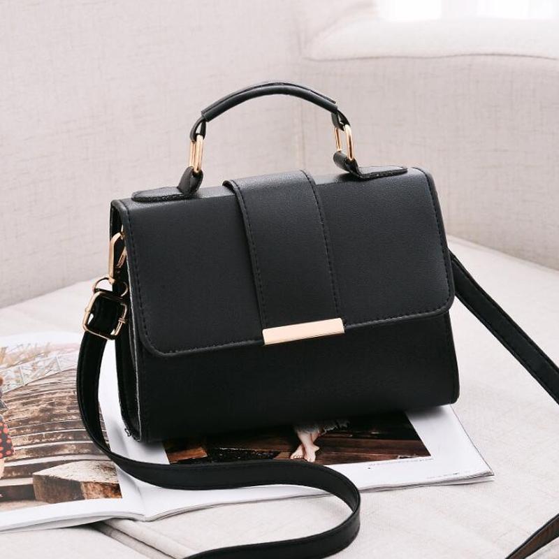 Women Small Leather Shoulder Bag - Flap Crossbody Messenger - Gray