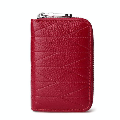 Women Anti Magnetic Leather Rfid Wallet - Dark Blue