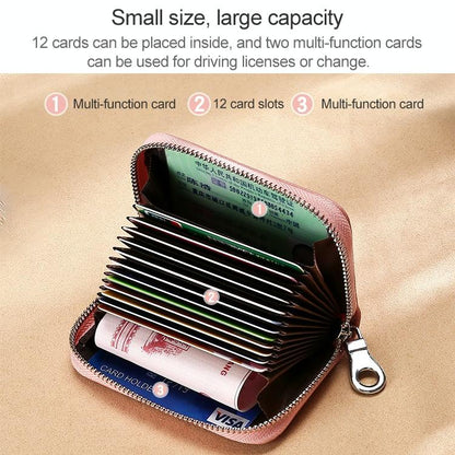 Women Anti Magnetic Leather Rfid Wallet - Dark Blue