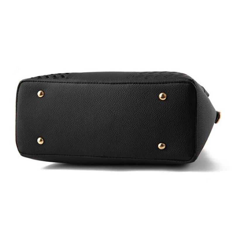 Simple Style Women Leather Crossbody Bag with Tassel Embroidery - Green