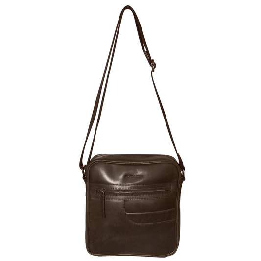Futura Mens Crossbody Bag Adjustable Shoulder Strap Travel Wallet - Brown