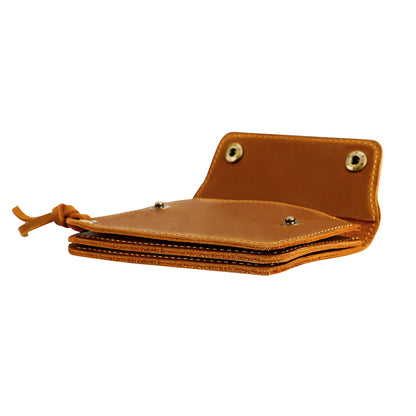 Black Vintage Handmade Crazy Horse Leather Wallet - Compact Card Holder & Zippered Coin Purse with Snap Closure