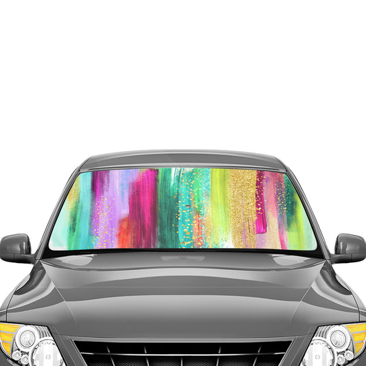 Watercolour Rainbow Car Sun Shade Umbrella 58"x29" - The Cool Collective AU