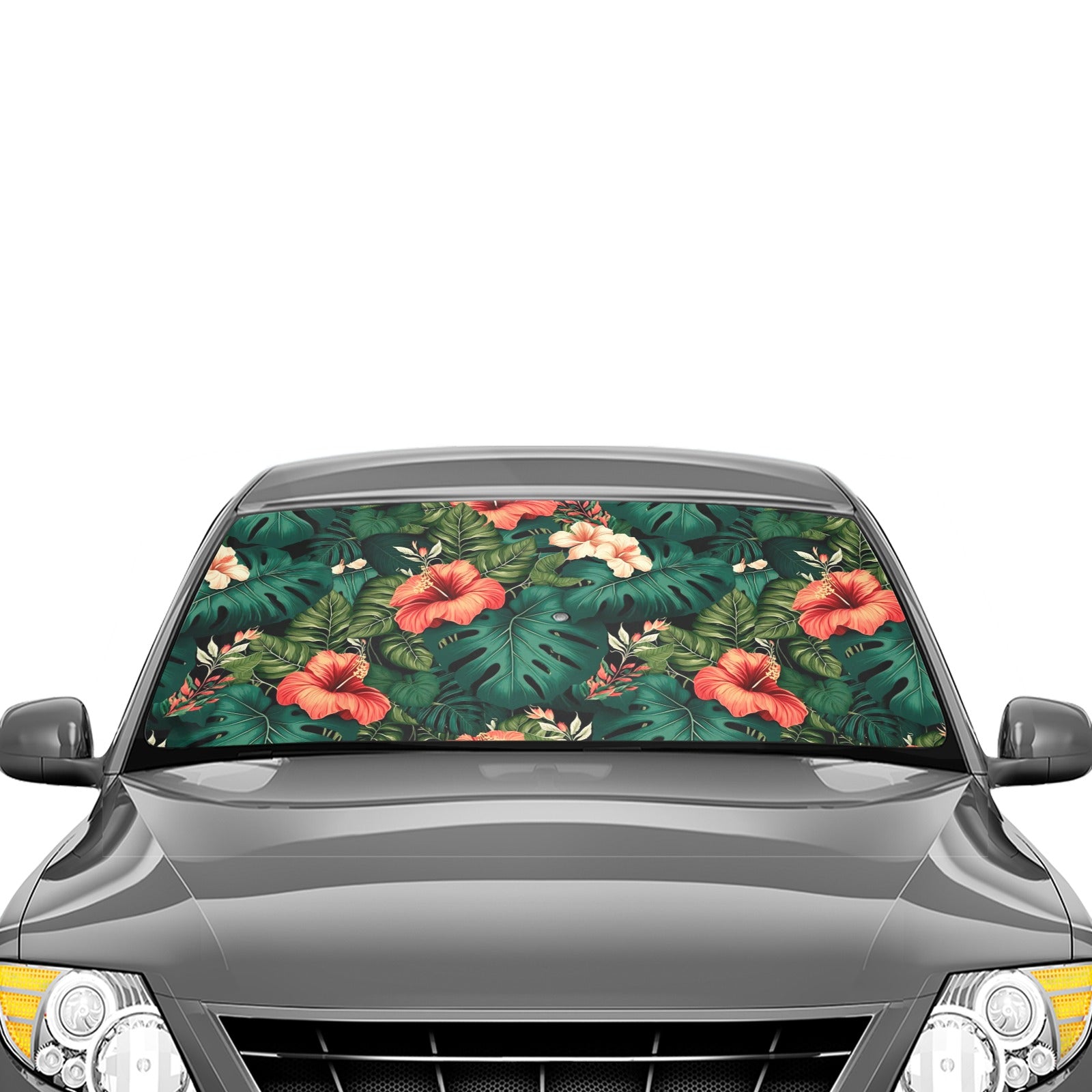 Tropical Leaves Car Sun Shade Umbrella 58"x29" - The Cool Collective AU