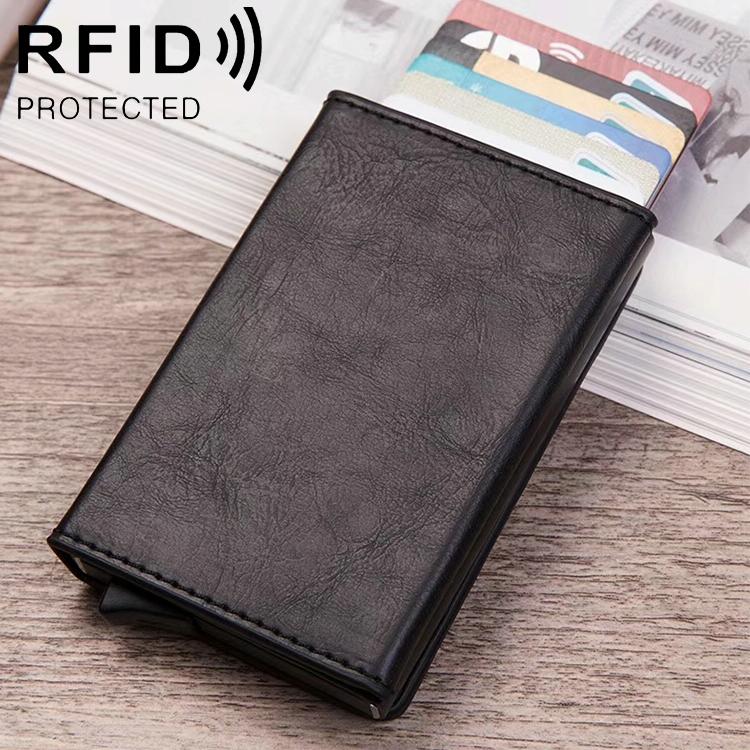 Aluminum Rfid Card Holder with Automatic Pop - up Function - Black - The Cool Collective AU