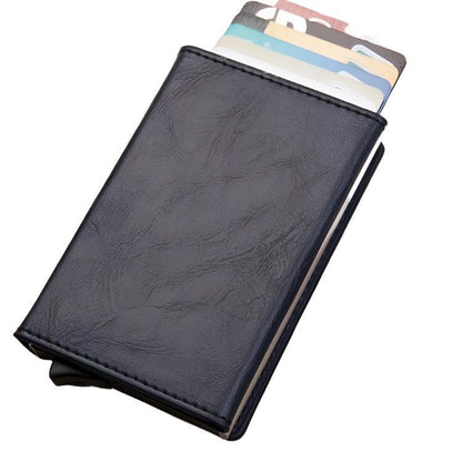 Aluminum Rfid Card Holder with Automatic Pop - up Function - Carbon Fiber - The Cool Collective AU