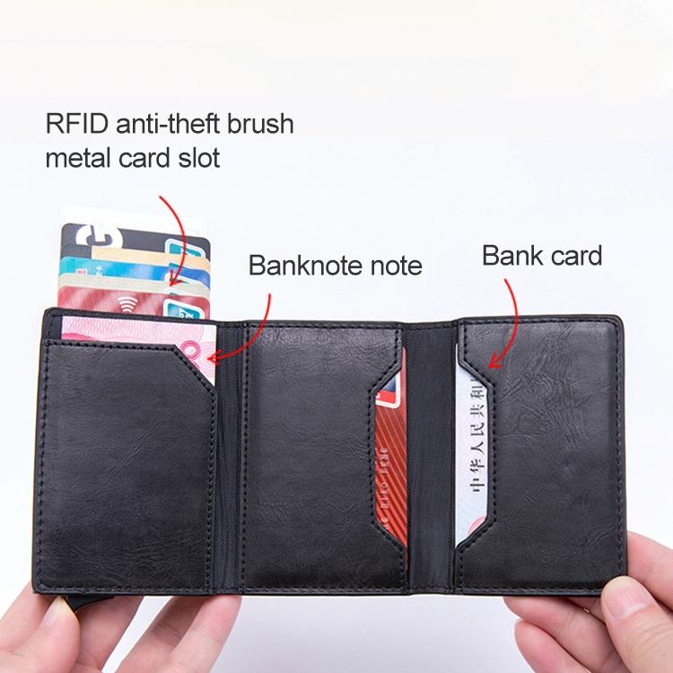 Aluminum Rfid Card Holder with Automatic Pop - up Function - Carbon Fiber - The Cool Collective AU