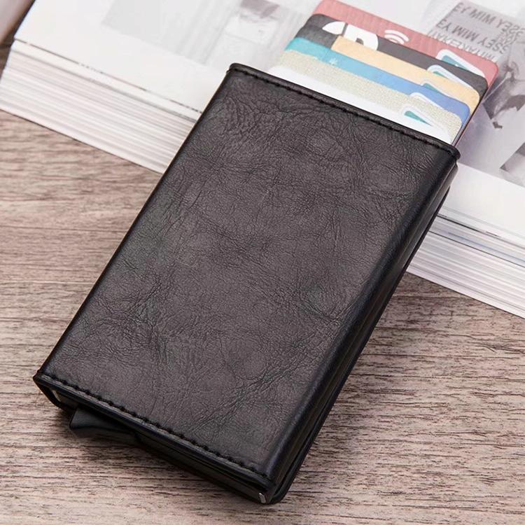 Aluminum Rfid Card Holder with Automatic Pop - up Function - Carbon Fiber - The Cool Collective AU