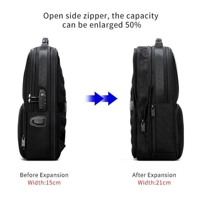 Anti - theft Waterproof Business Backpack for Travel - 30x15x44cm in Black - The Cool Collective AU