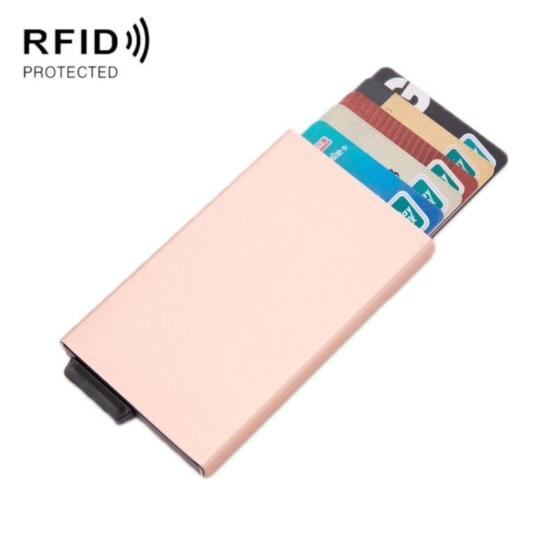 Automatic Eject Rfid Blocking Aluminum Card Wallet - Red - The Cool Collective AU