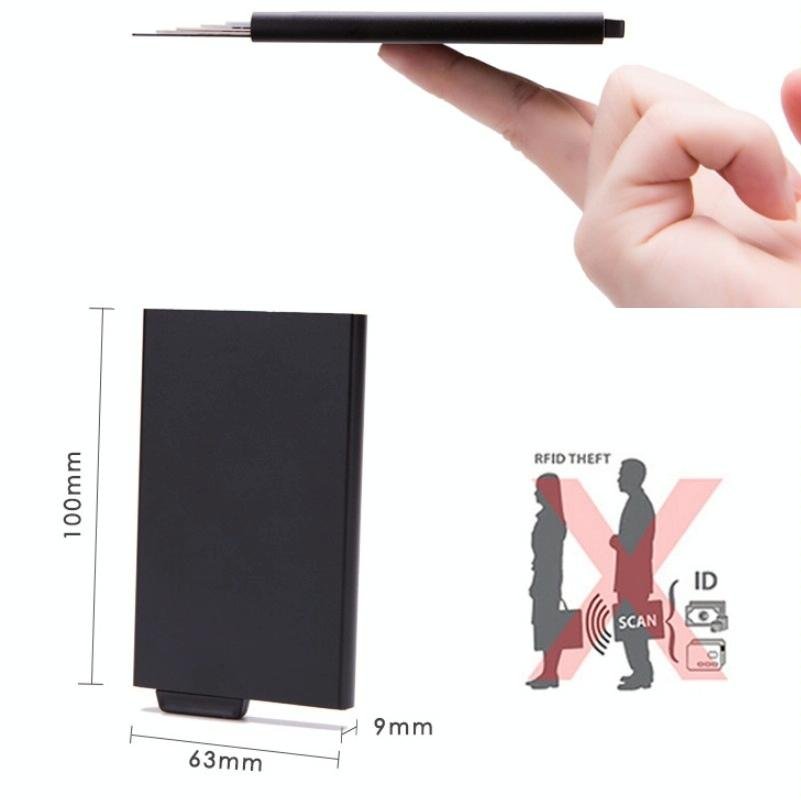 Automatic Eject Rfid Blocking Aluminum Card Wallet - Red - The Cool Collective AU