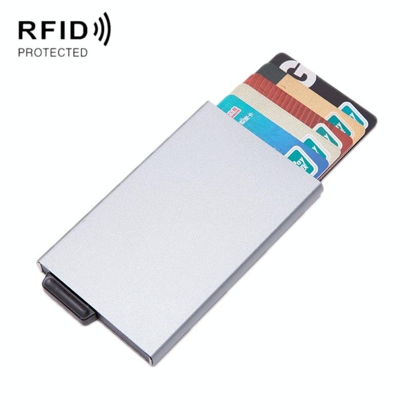 Automatic Eject Rfid Blocking Aluminum Card Wallet - Red - The Cool Collective AU