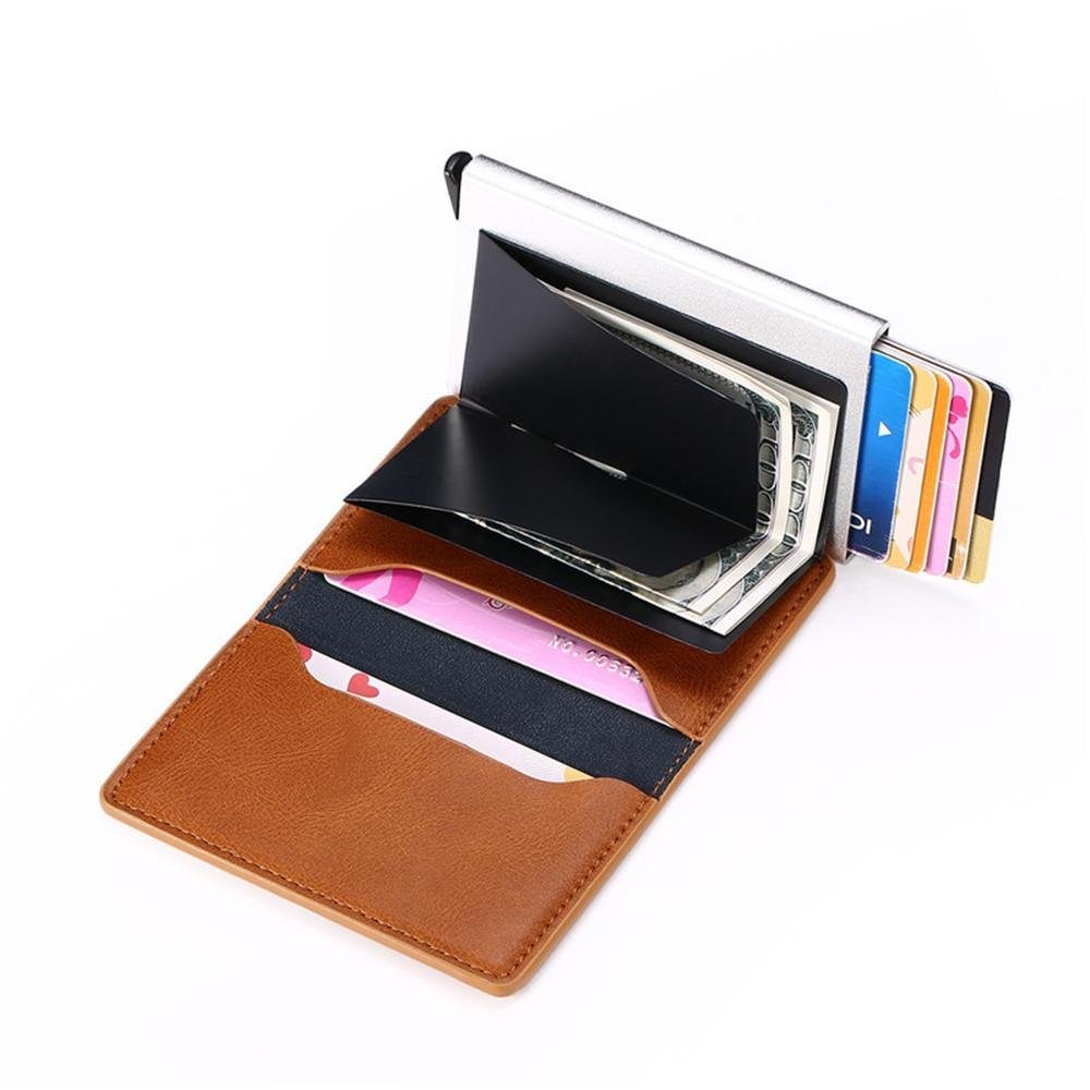 Automatic Rfid Blocking Card Holder with Coin Pocket - Red - The Cool Collective AU