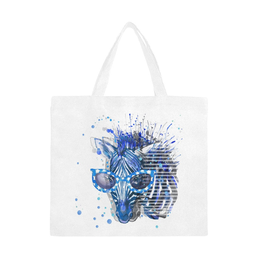 Watercolour Blue Zebra Canvas Tote Bag - The Cool Collective AU